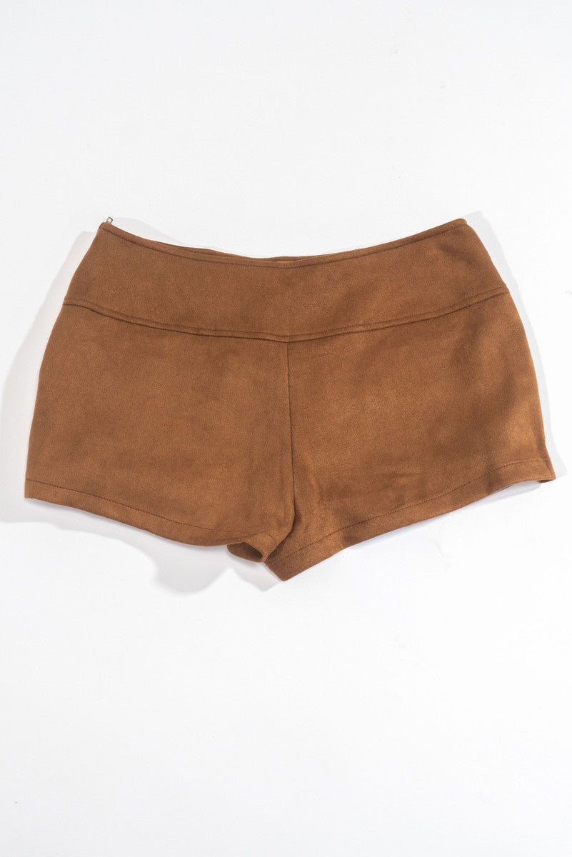 Faux Suede Studded Skort