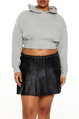 Plus Size Bustier Cropped Hoodie