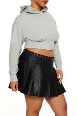 Plus Size Bustier Cropped Hoodie
