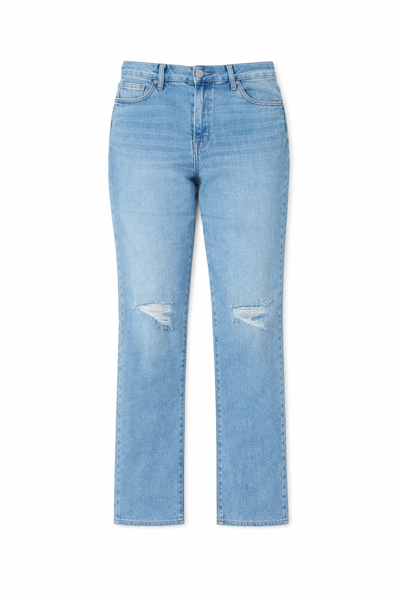 Plus Size Distressed Bootcut Jeans