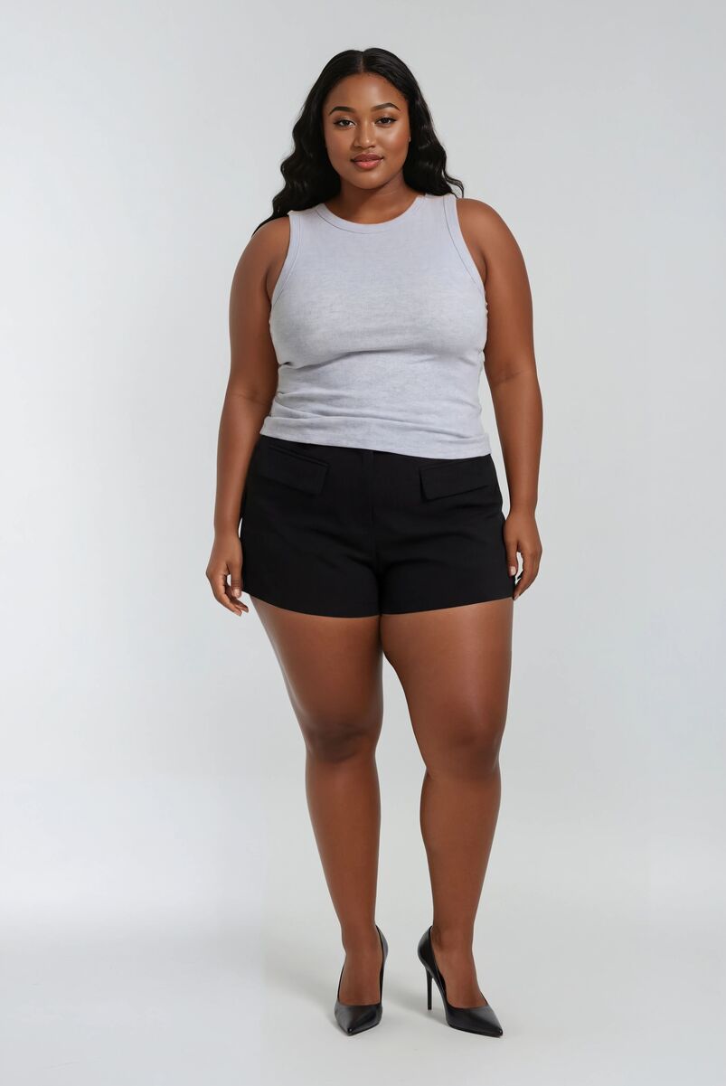 Plus Size Trouser Shorts