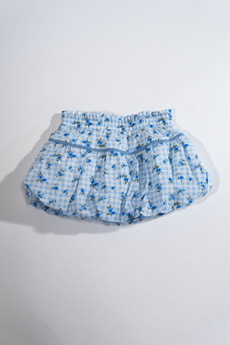 Girls Tiered Gingham & Floral Skirt