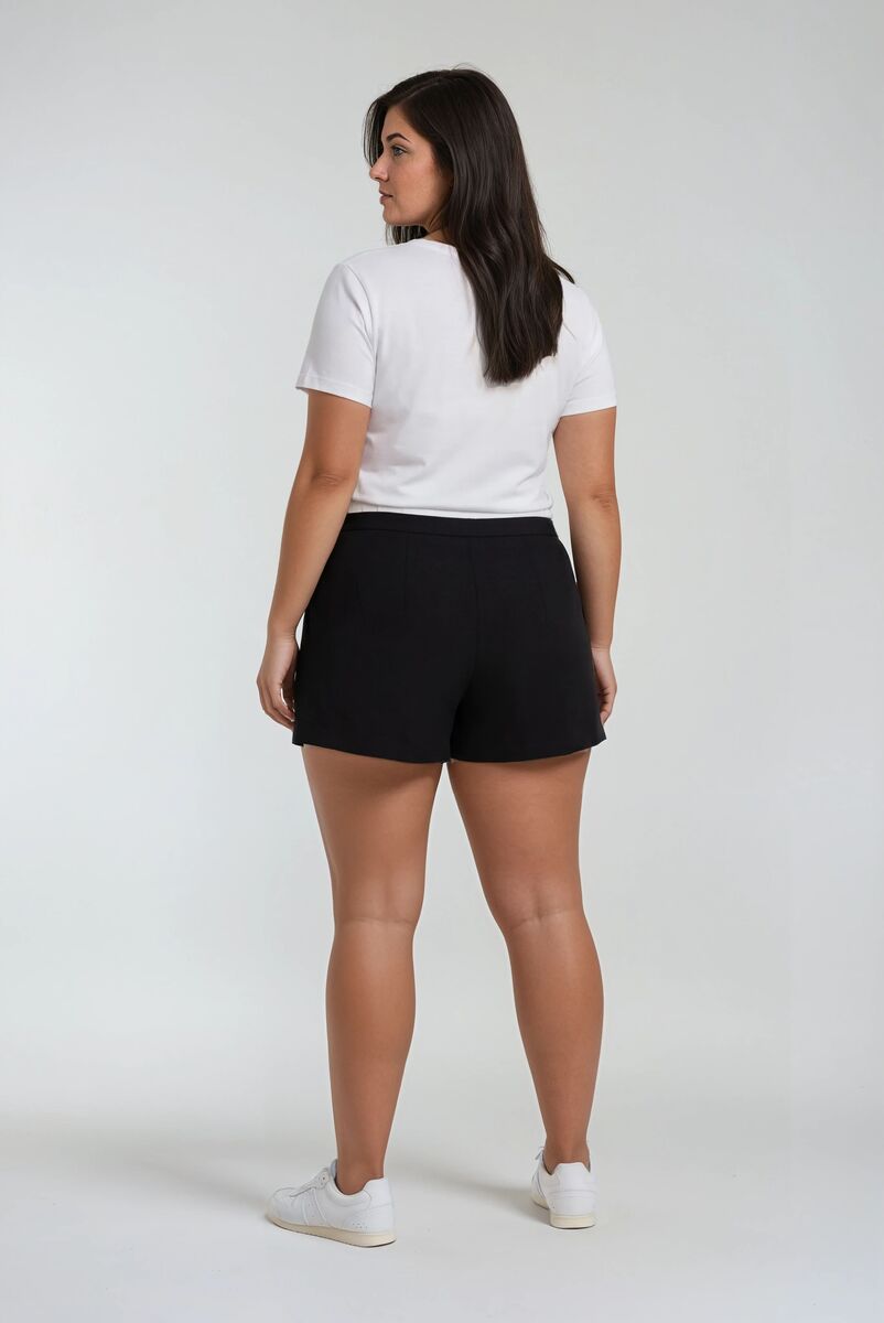 Plus Size Pleated Drawstring Mini Skort