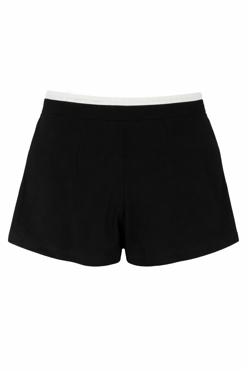 Plus Size Pleated Drawstring Mini Skort