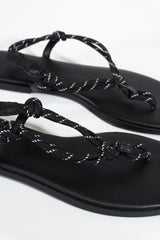 Braided Strap Faux Leather Flip-Flops