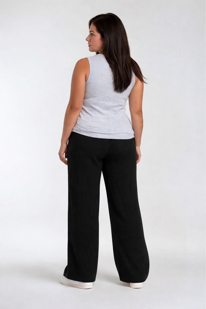 Plus Size Wide-Leg Drawstring Pants