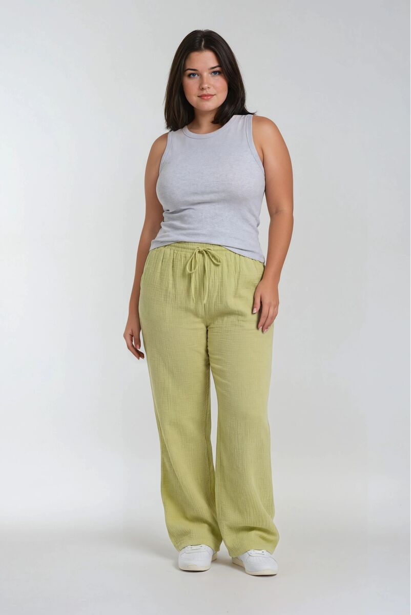 Plus Size Wide-Leg Drawstring Pants