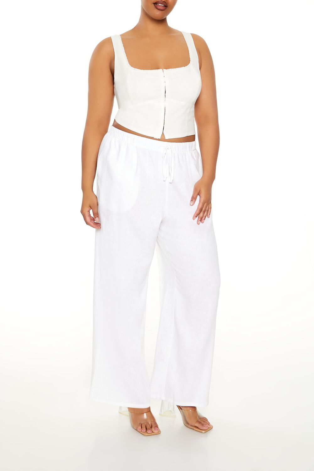 Plus Size Wide-Leg Drawstring Pants