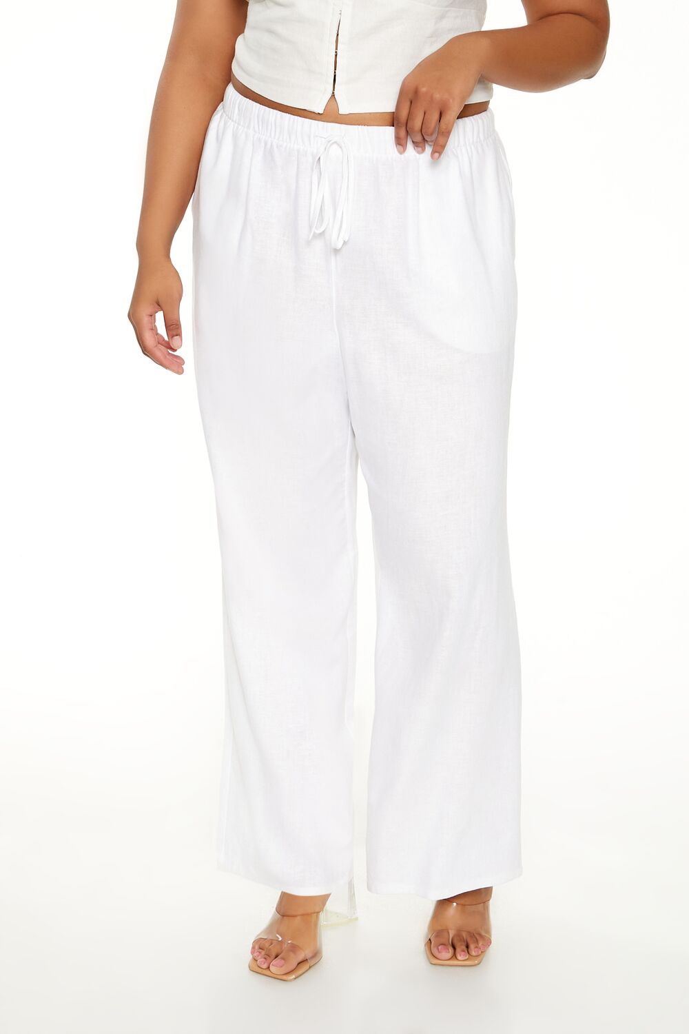 Plus Size Wide-Leg Drawstring Pants