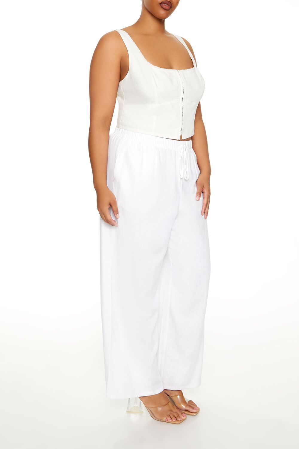 Plus Size Wide-Leg Drawstring Pants