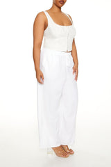 Plus Size Wide-Leg Drawstring Pants