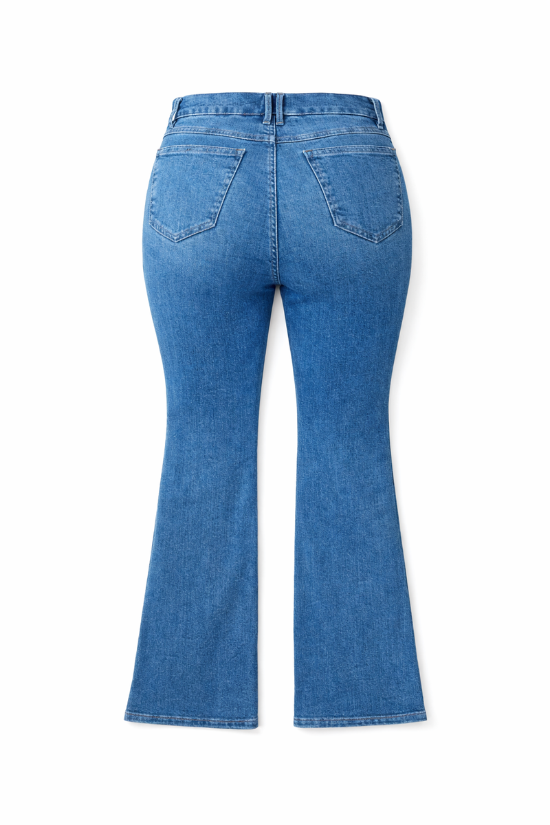 Plus Size High-Rise Flared Jeans