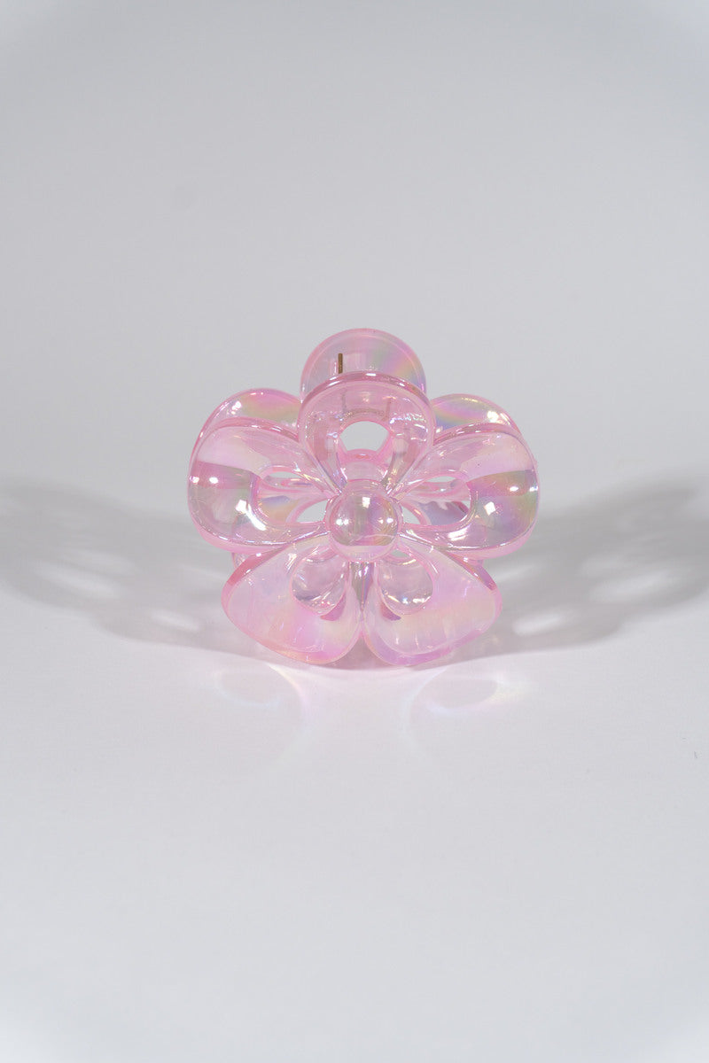 Iridescent Flower Hair Claw Clip
