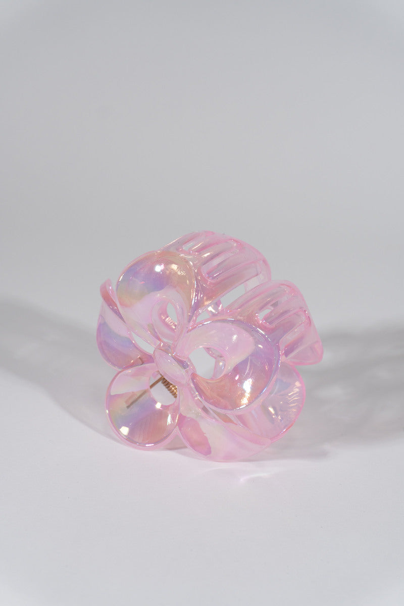 Iridescent Flower Hair Claw Clip