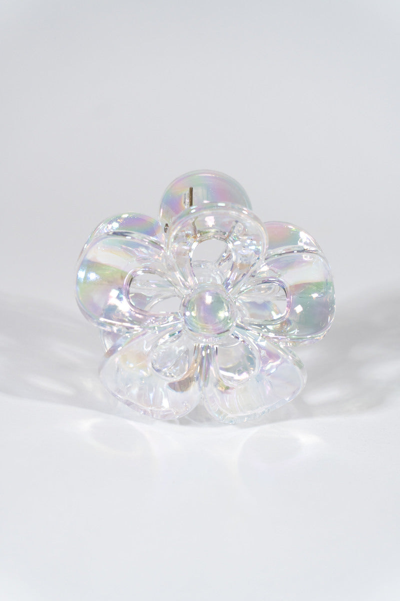 Iridescent Flower Hair Claw Clip