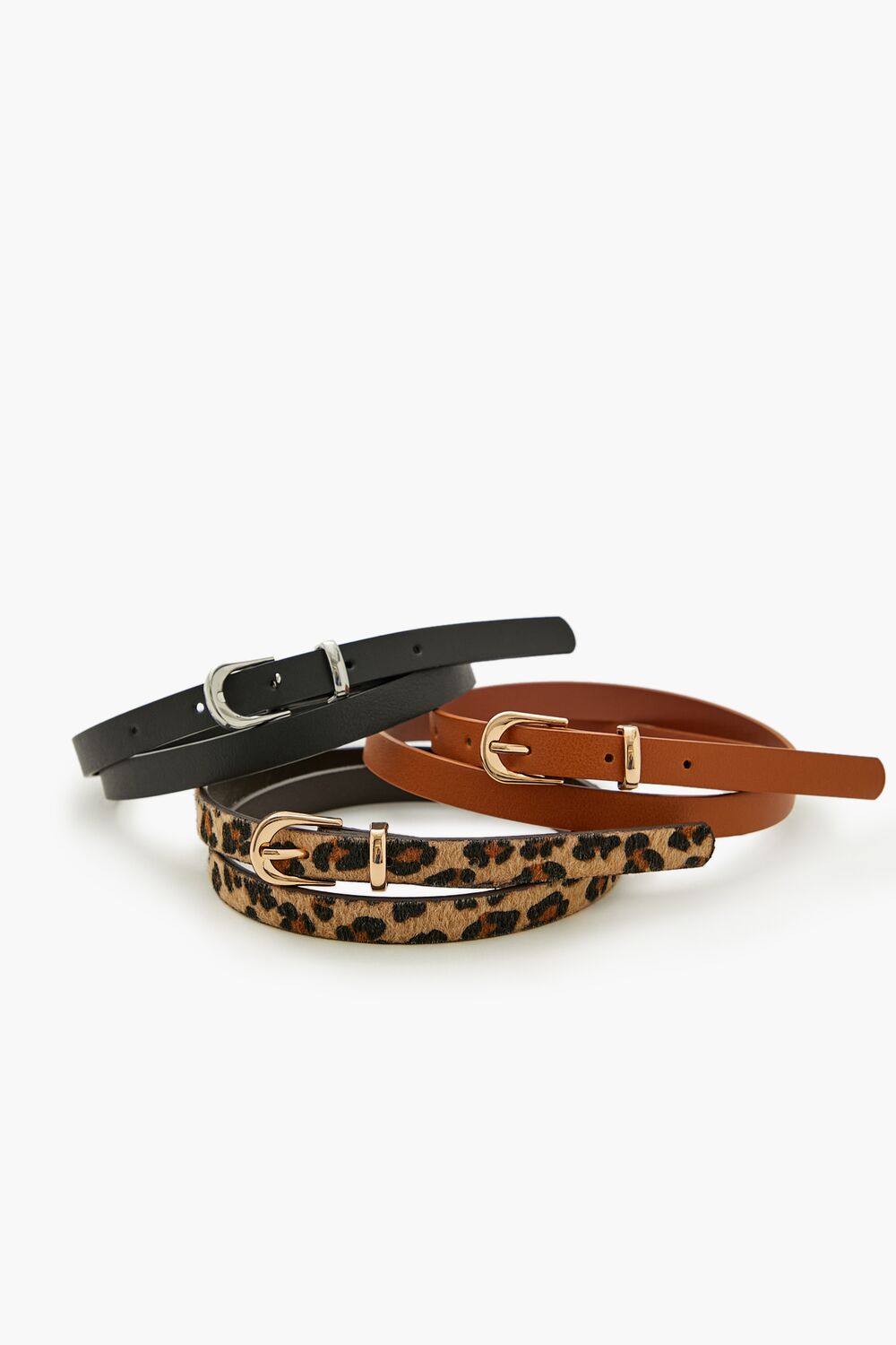 Thin Faux Leather Belt Set