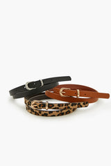 Thin Faux Leather Belt Set