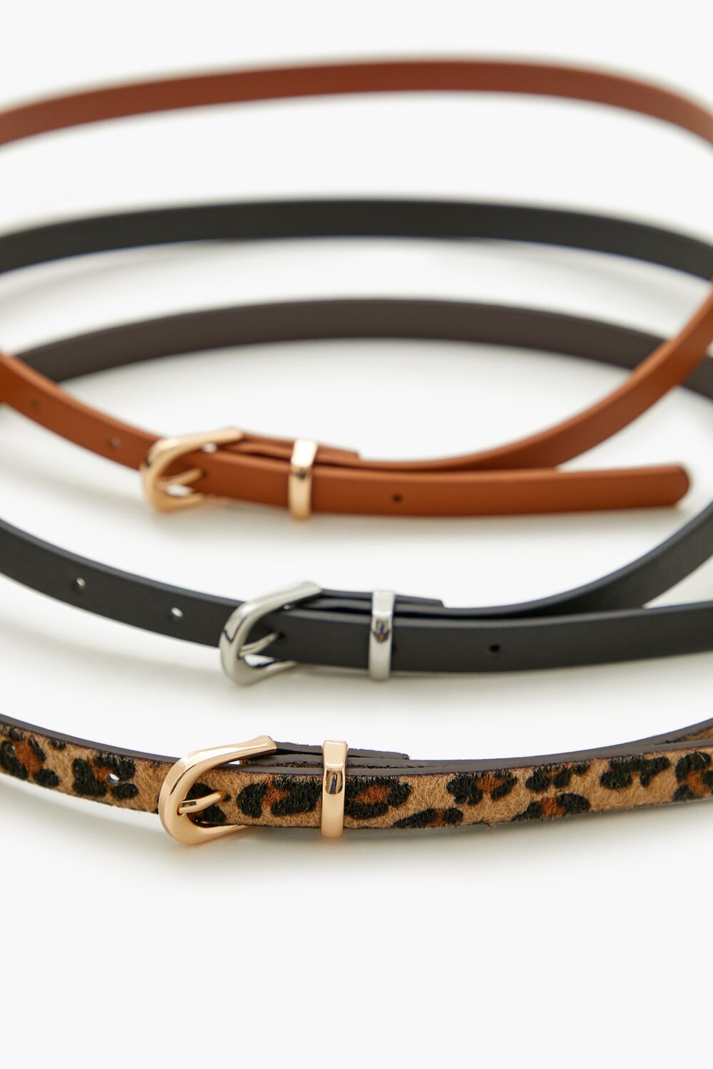 Thin Faux Leather Belt Set