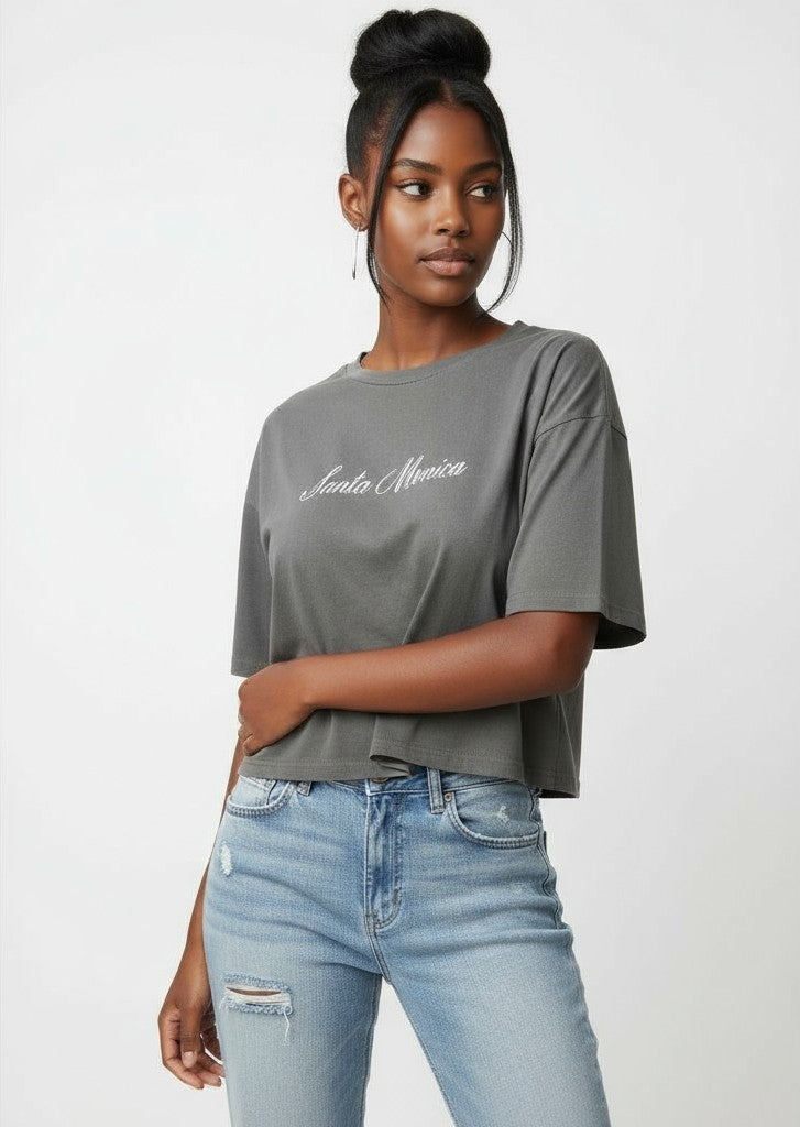 Santa Monica Boxy Cropped Tee