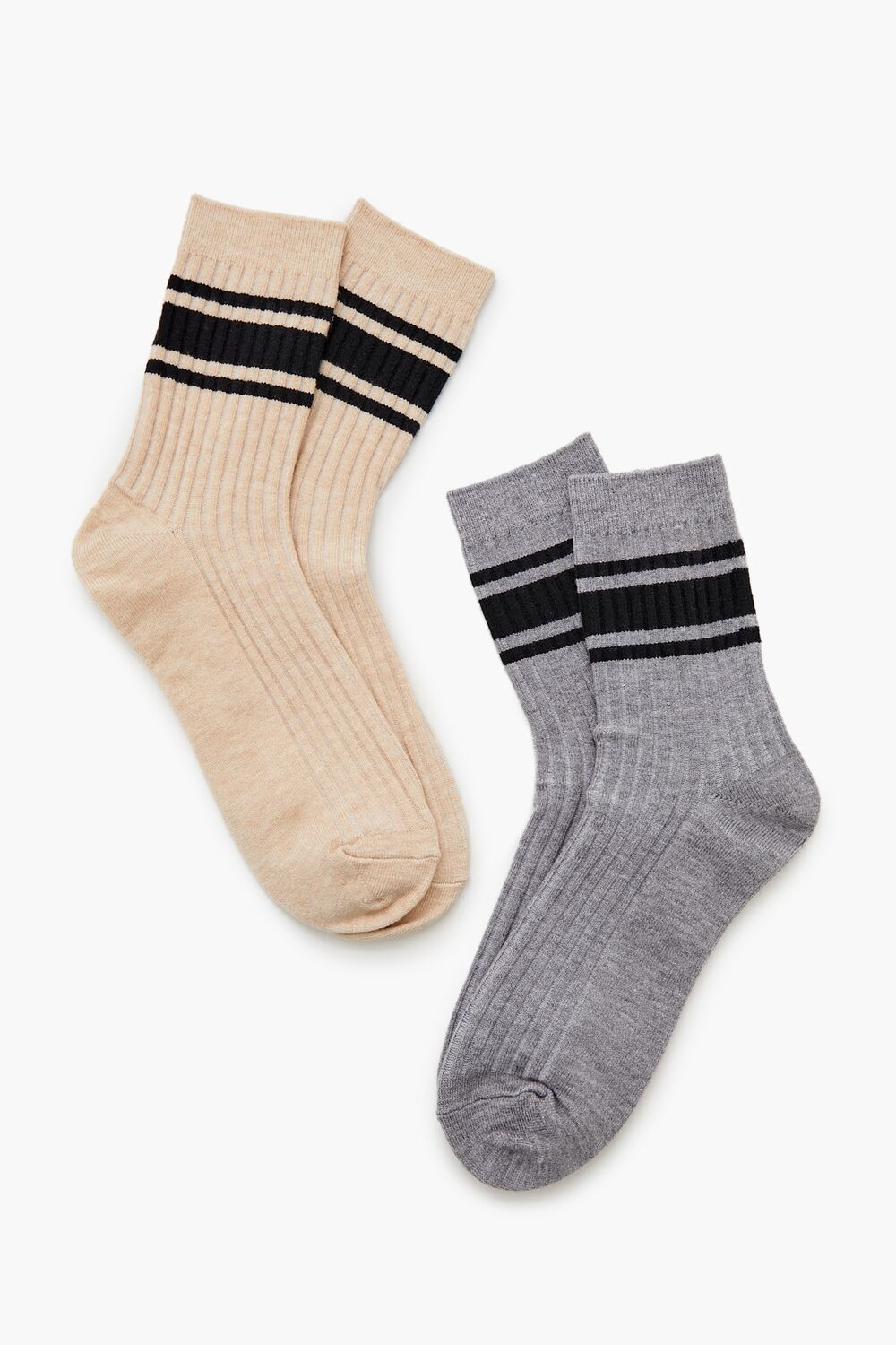 Varsity-Striped Crew Socks Set - 2 pack