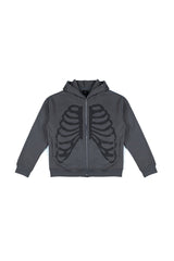 Skeleton Graphic Zip-Up Hoodie