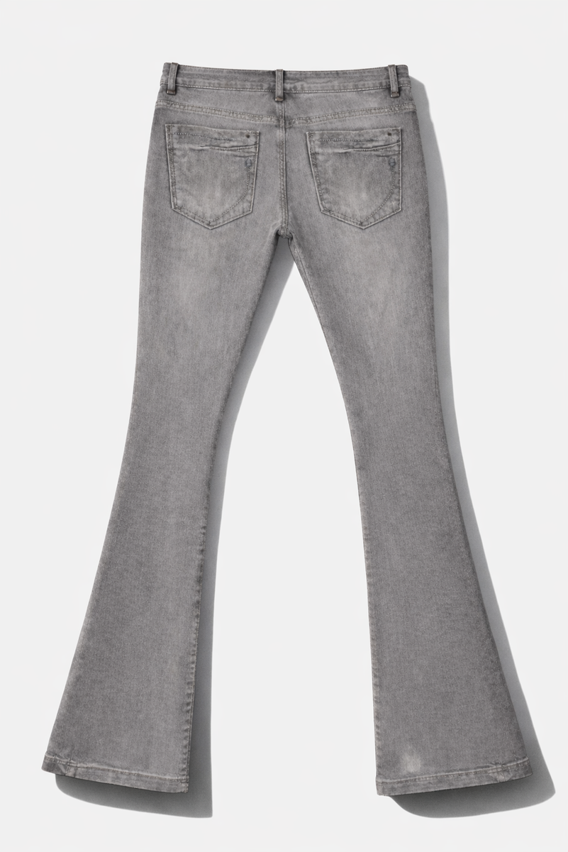Stitched Detail Flare Jeans
