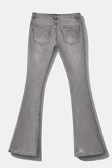 Stitched Detail Flare Jeans