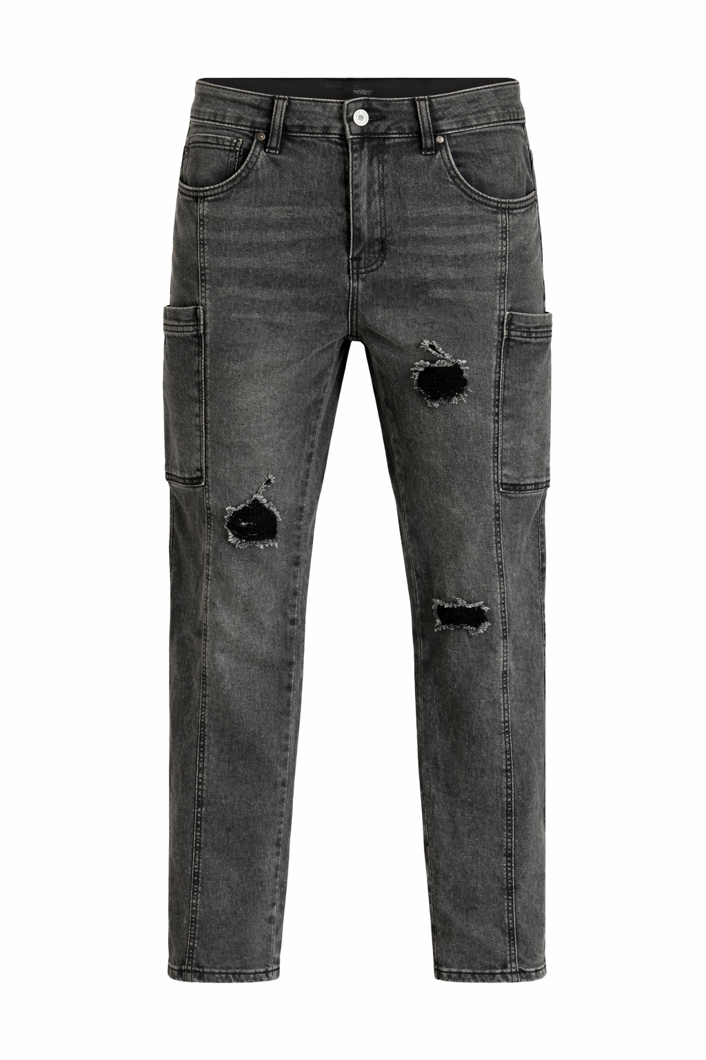 Distressed Straight Leg Jeans