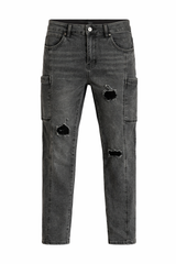 Distressed Straight Leg Jeans