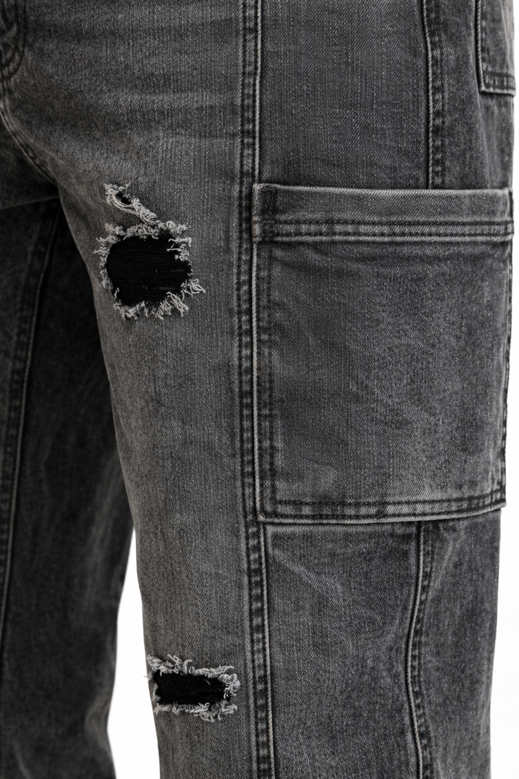 Distressed Straight Leg Jeans