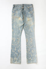 Distressed Straight Flare Jeans