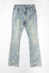 Distressed Straight Flare Jeans