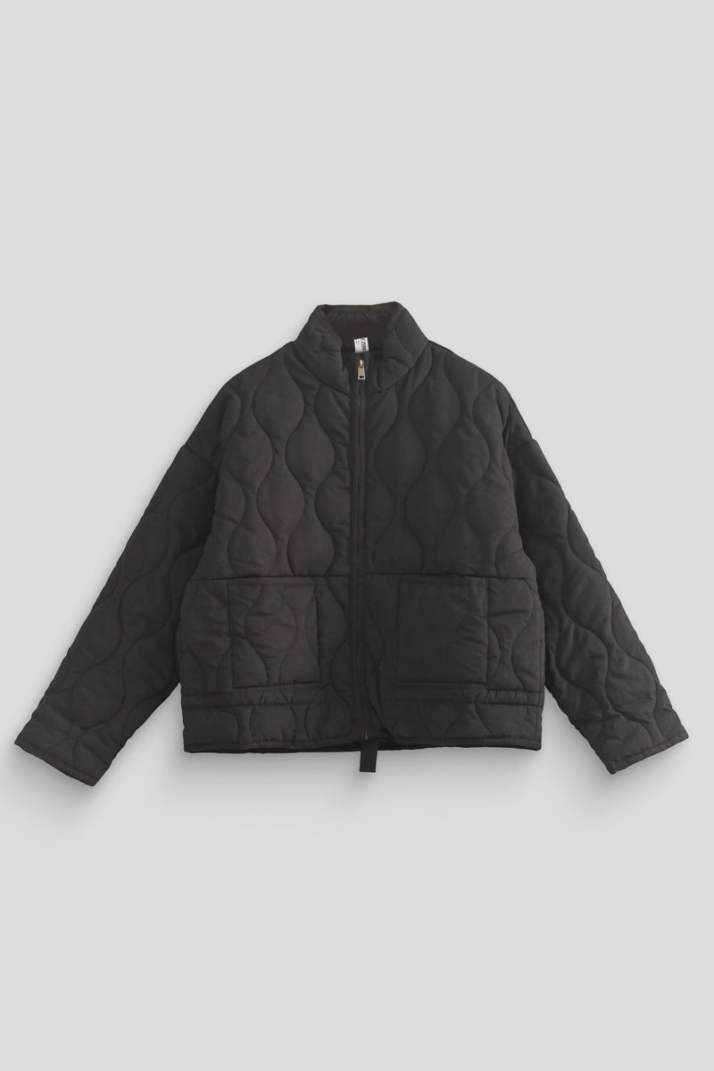 Quilted Drawstring-Hem Jacket