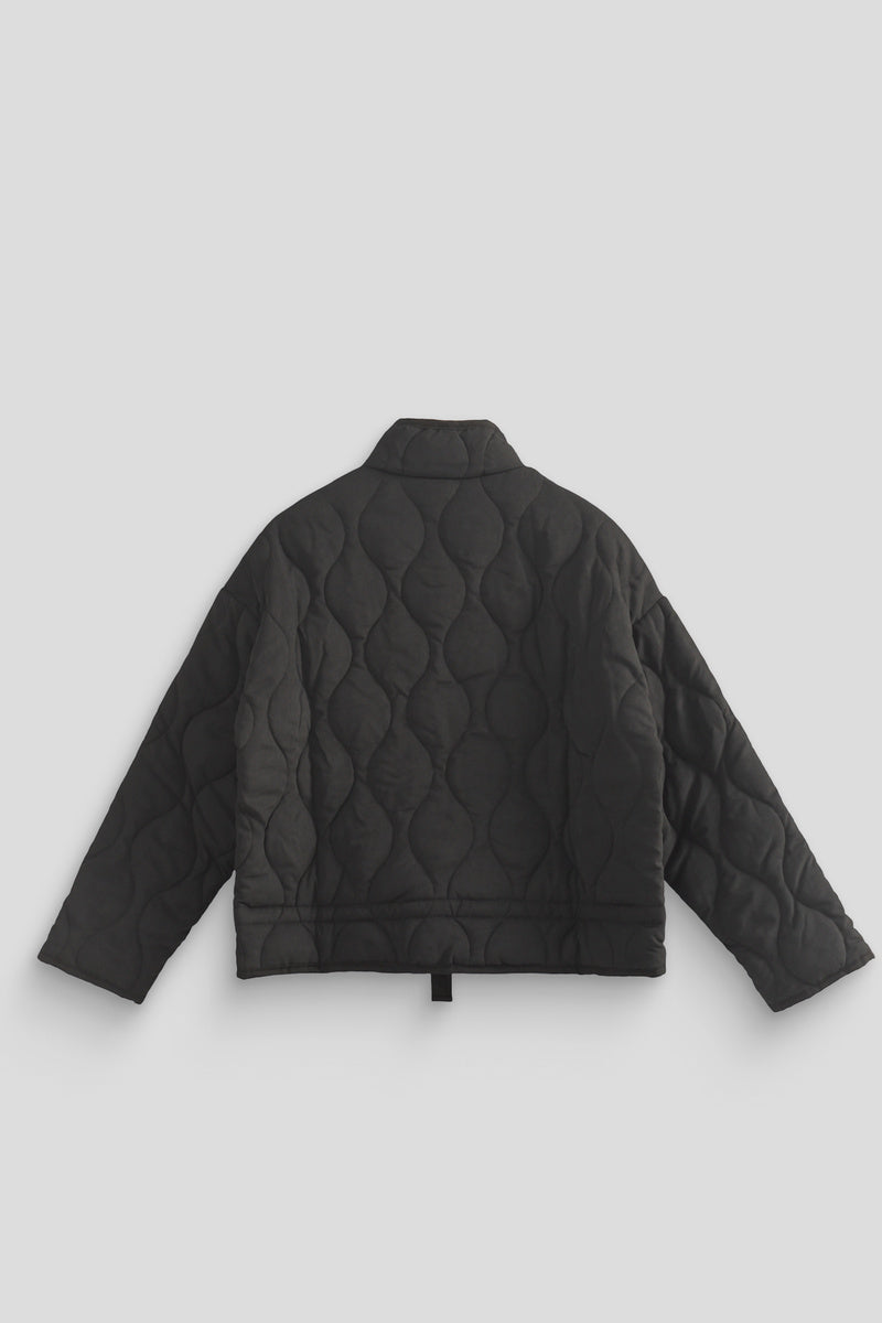 Quilted Drawstring-Hem Jacket