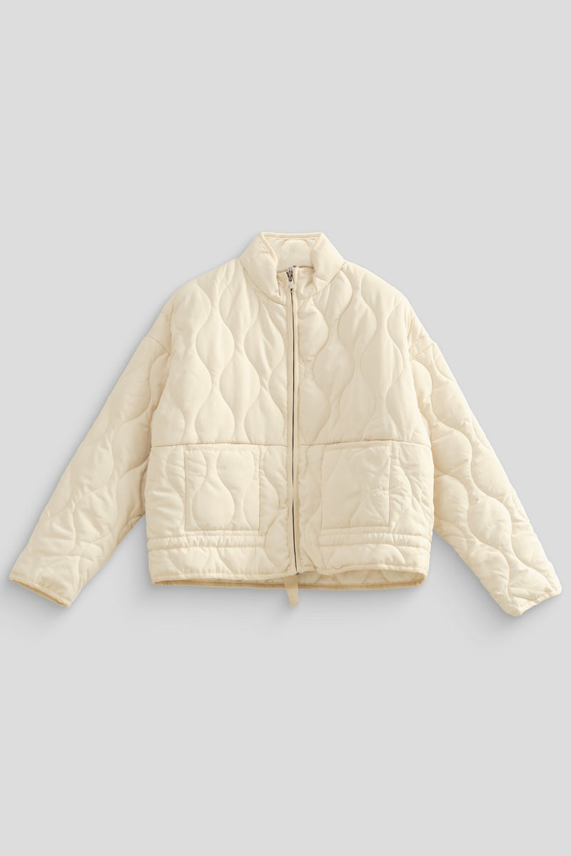 Quilted Drawstring-Hem Jacket