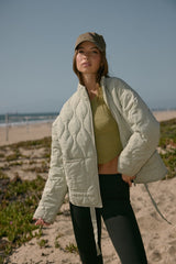 Quilted Drawstring-Hem Jacket
