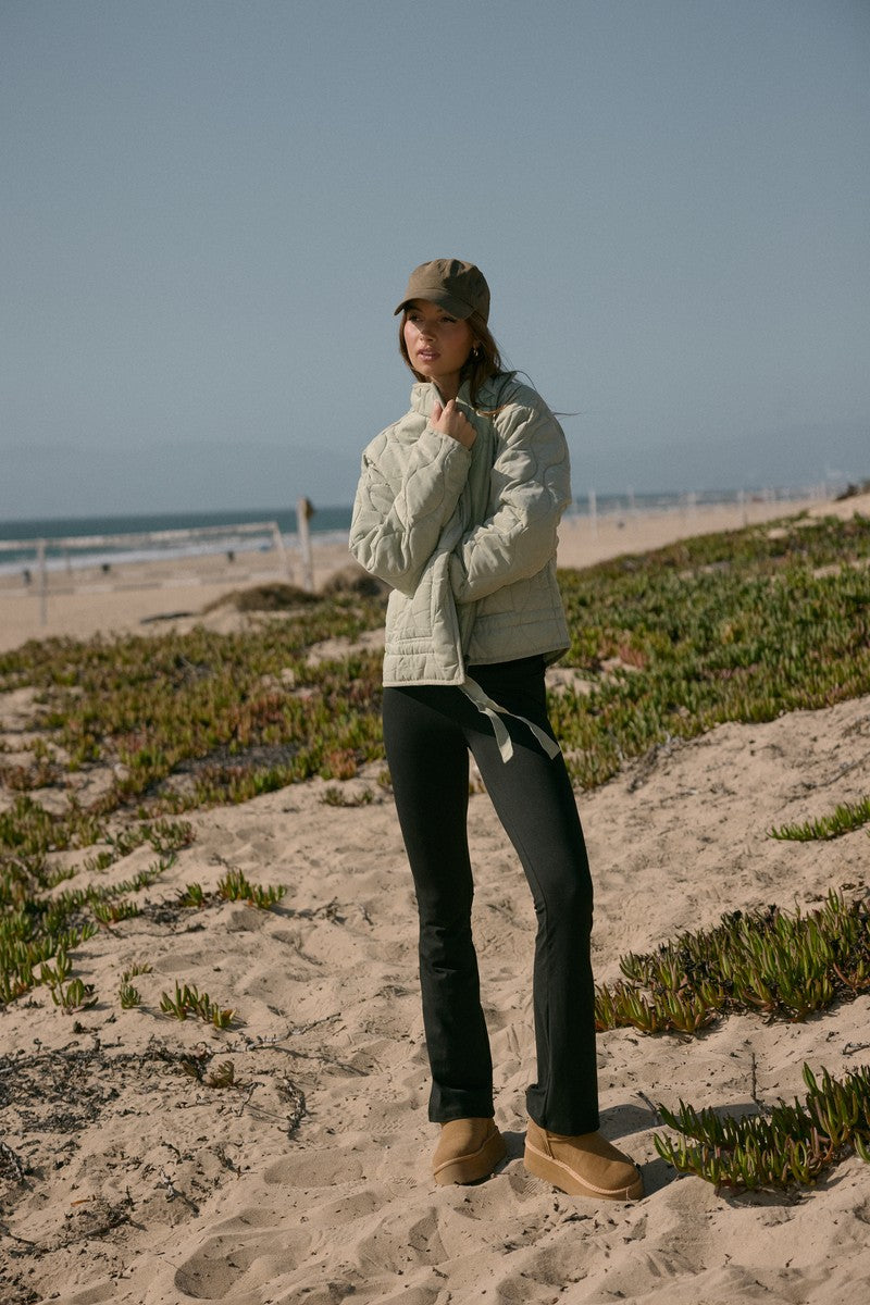 Quilted Drawstring-Hem Jacket