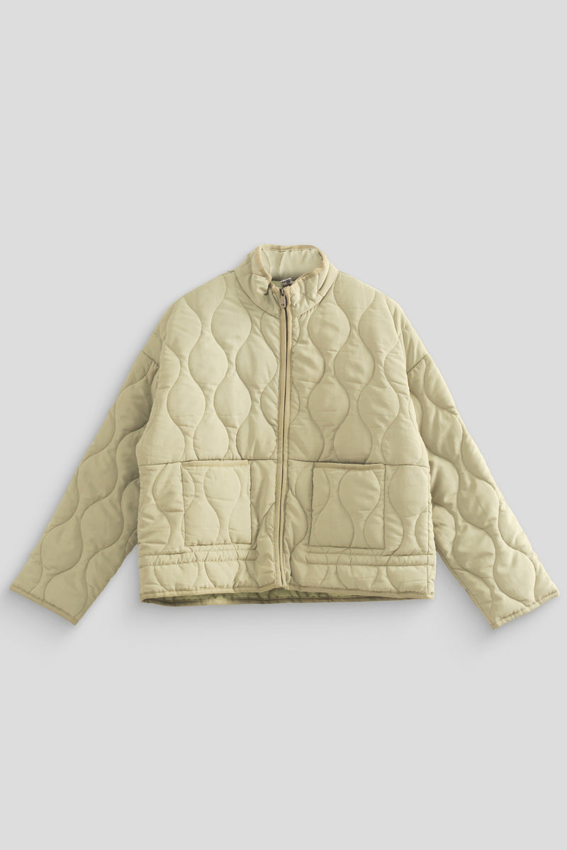 Quilted Drawstring-Hem Jacket