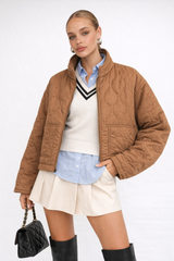 Quilted Drawstring-Hem Jacket