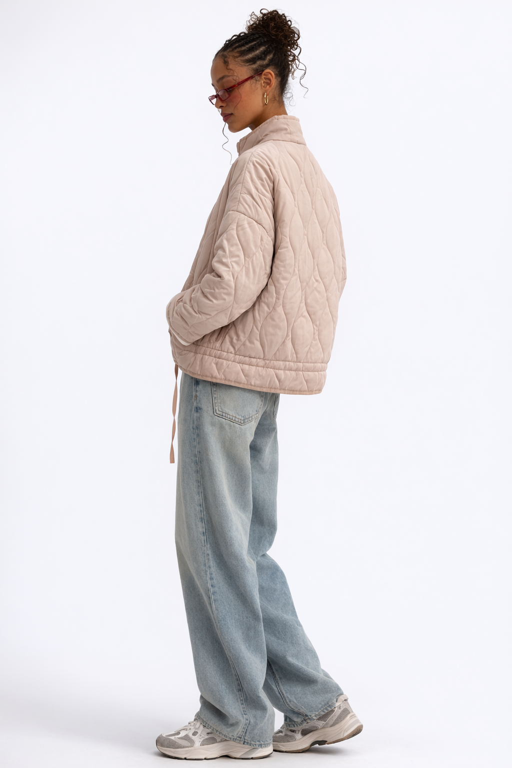 Quilted Drawstring-Hem Jacket