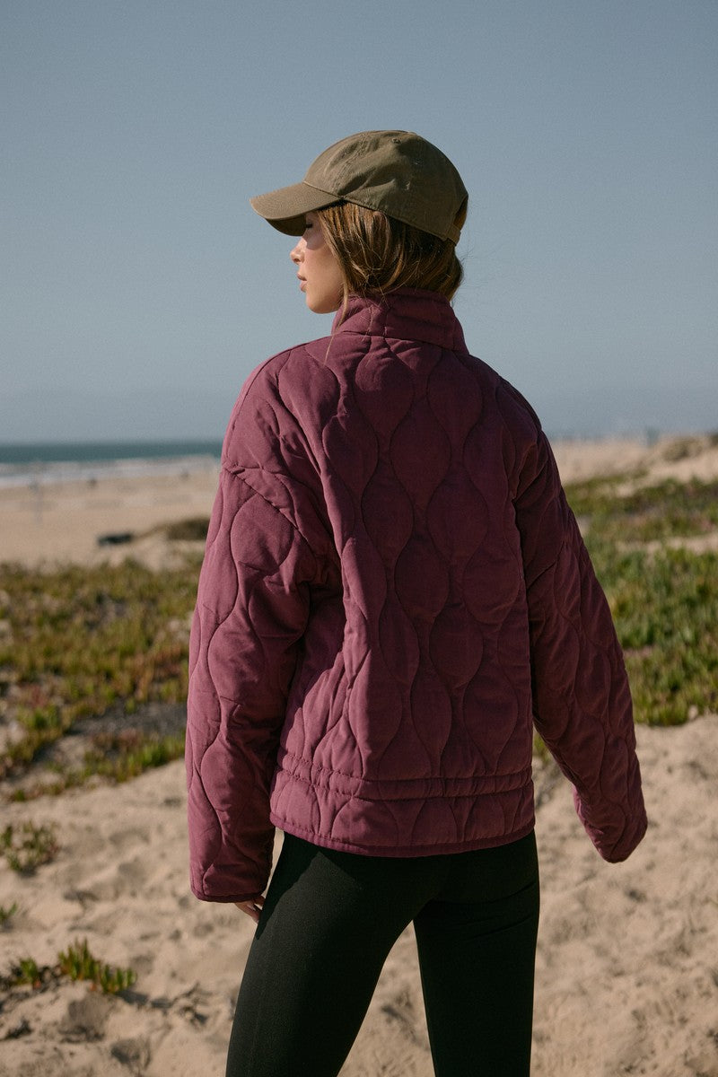 Quilted Drawstring-Hem Jacket