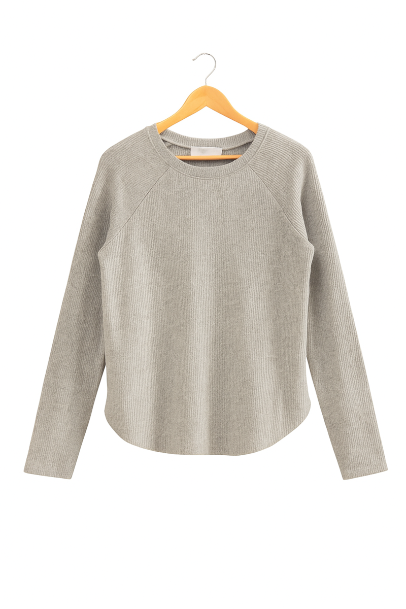 Waffle Knit Long-Sleeve Top