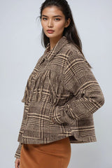 Glen Plaid Fringe-Trim Jacket