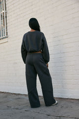Exposed-Seam Wide-Leg Joggers