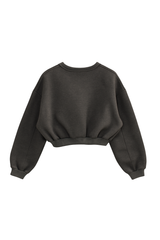 Exposed-Seam Cropped Pullover
