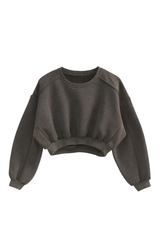 Exposed-Seam Cropped Pullover