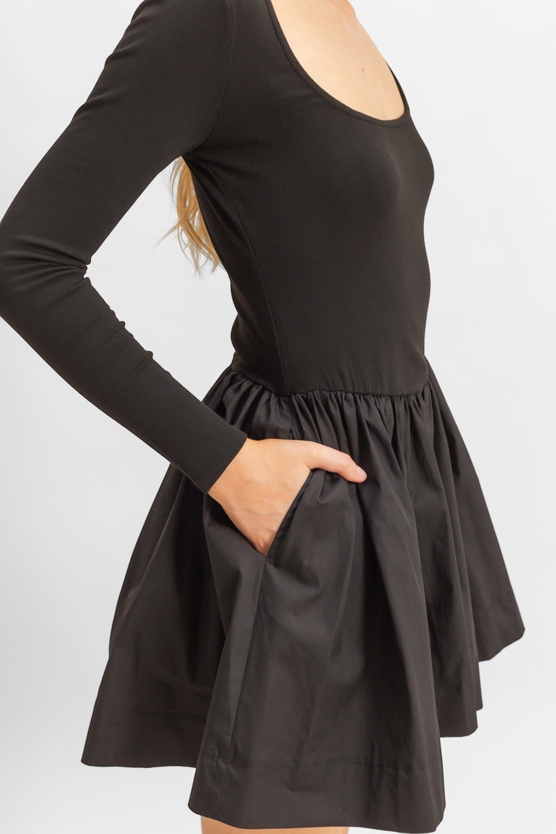 Scoop-Neck Mini Skater Dress