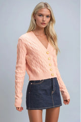 Cable Knit Cardigan Sweater