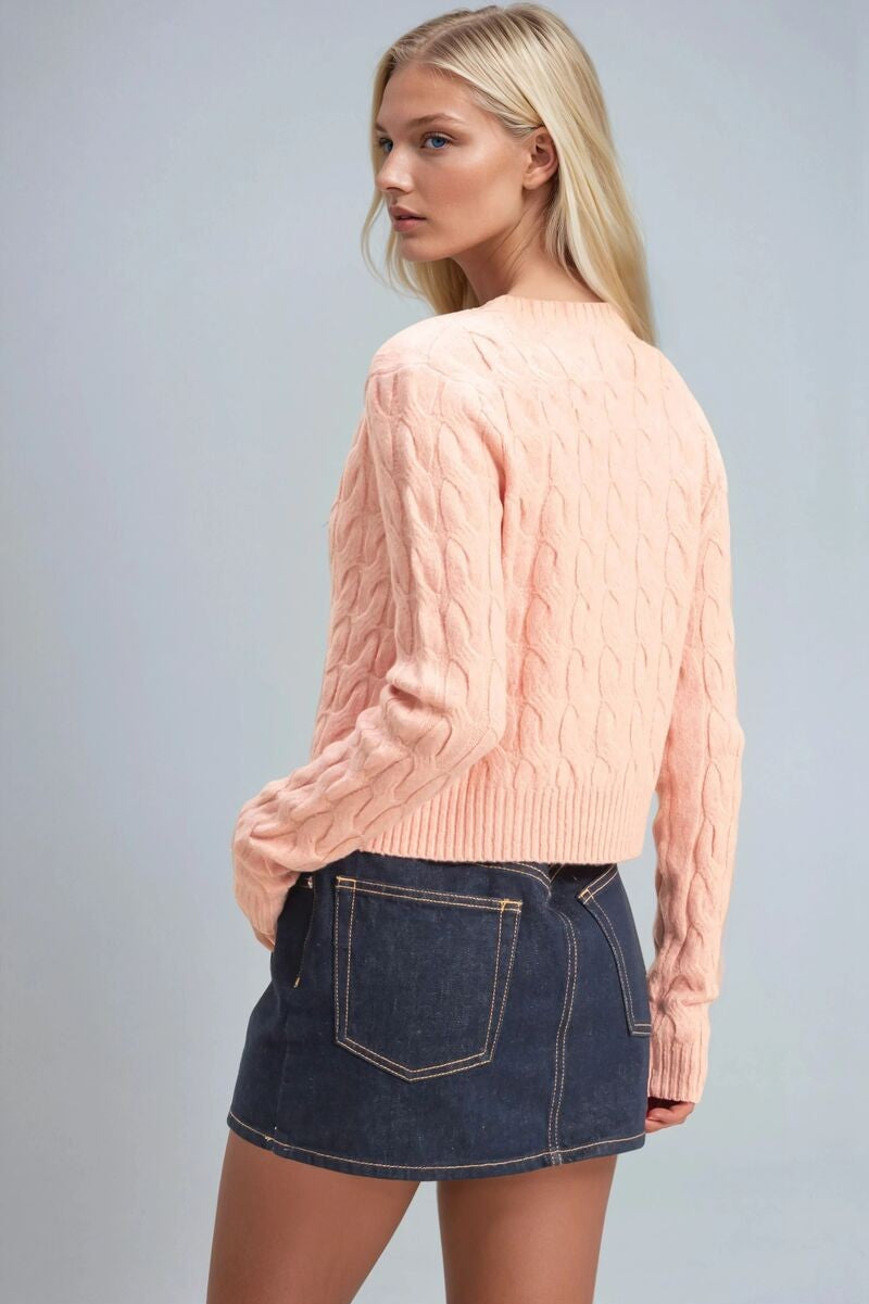 Cable Knit Cardigan Sweater