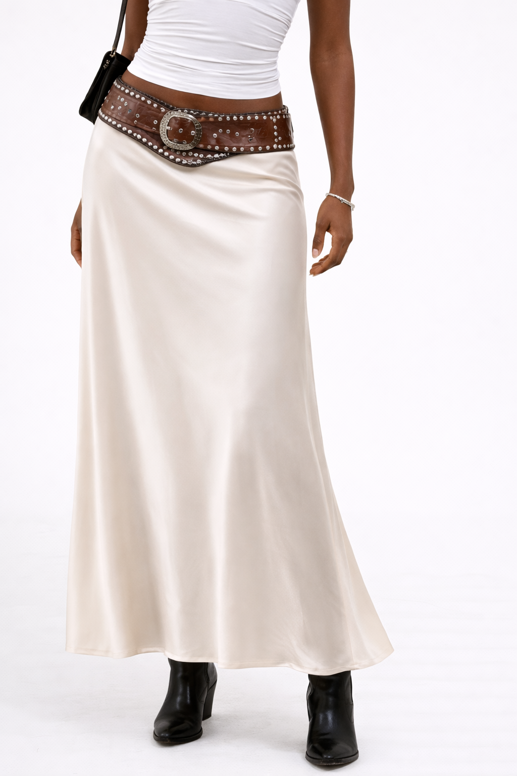 Satin A-Line Maxi Skirt